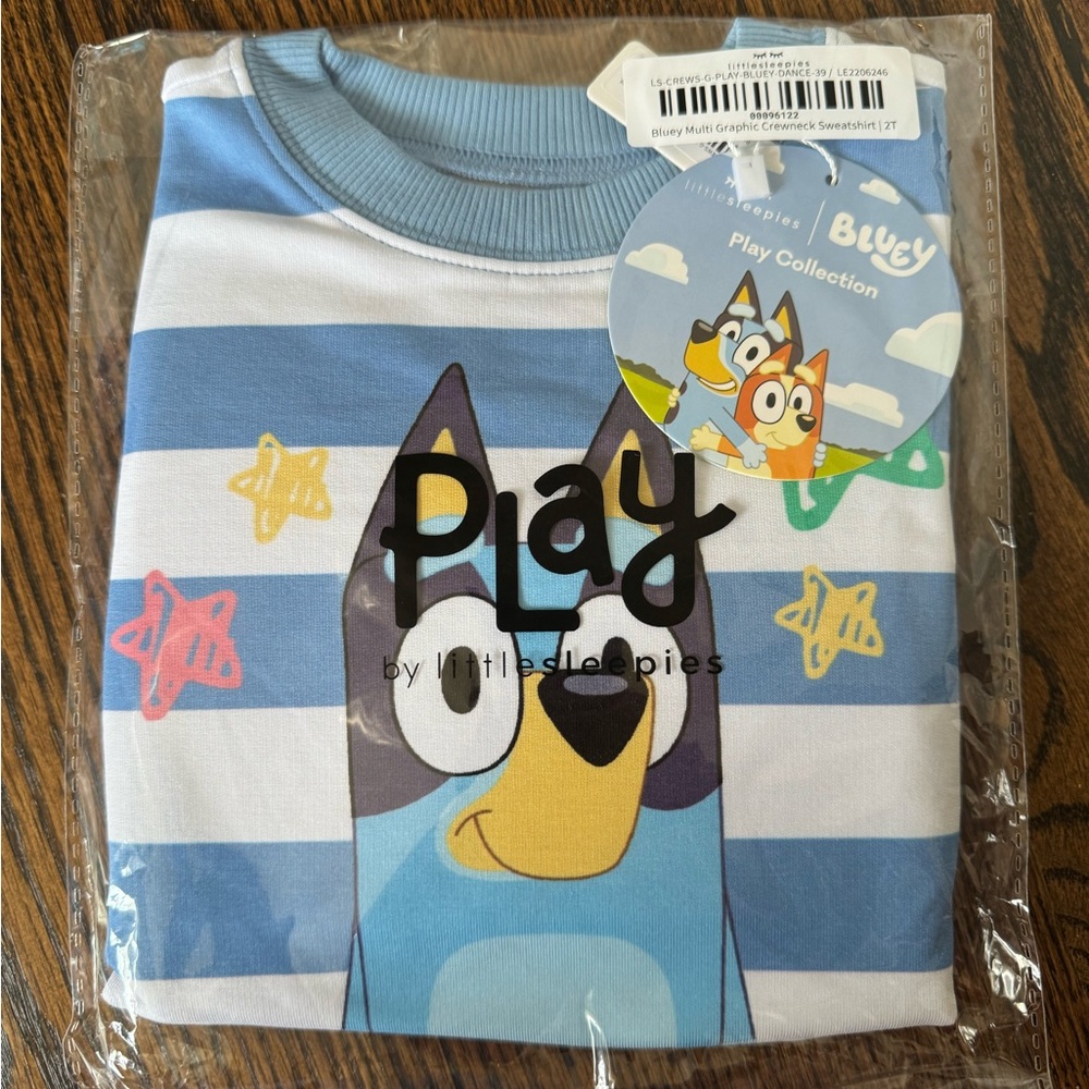 Little Sleepies Bluey crew neck sweatshirt - NWT NIB 2T